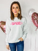  Babe Sweatshirt-Heather Grey, CLOTHING, BAD HABIT APPAREL, BAD HABIT BOUTIQUE 