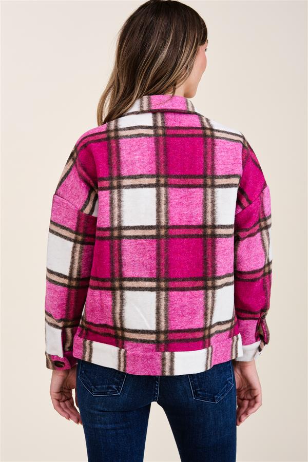 Magenta Plaid Vibes Shacket | FINAL SALE