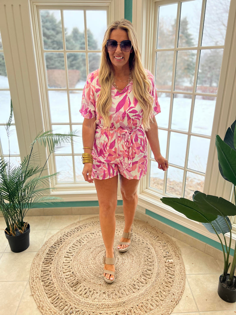 Pink Palm Romper by Andree by Unit