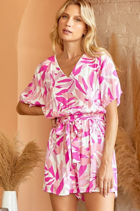 Pink Palm Romper by Andree by Unit