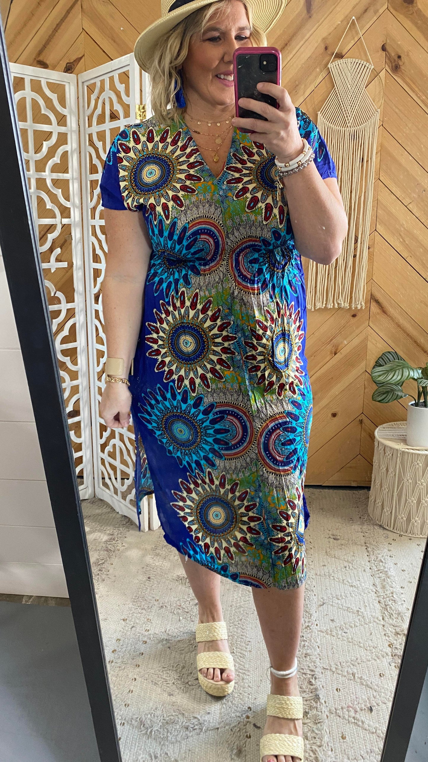 Boho Mandala Midi Dress - Final Sale