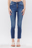 The Elizabeth Mid Rise Crop Skinny Button Front Medium Denim Jeans - Mica - Final Sale