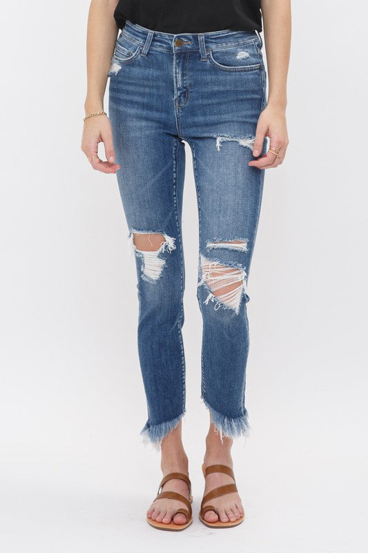 The Shanon Mid Rise Crop Skinny Denim Jeans - Mica