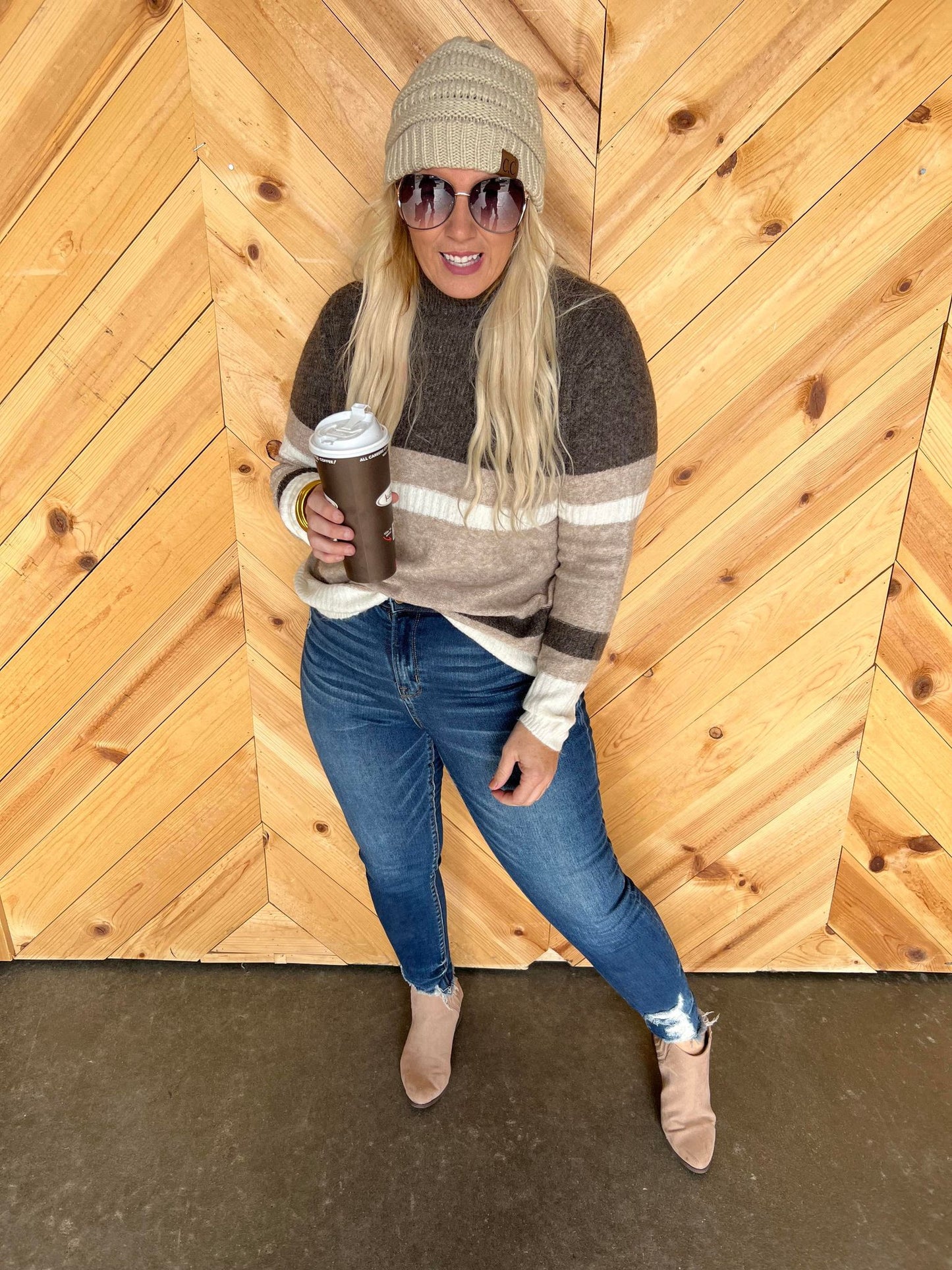 Shades of Brown Stripe Sweater