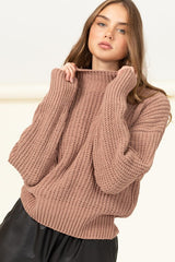 Mock Neck Knit Sweater - Final Sale