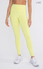 Lime Tummy Control Tapered Band Essential Solid Highwaist Leggings  BY Mono B