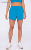 Athleisure Shorts with Curved Hemline By Mono B - Final Sale