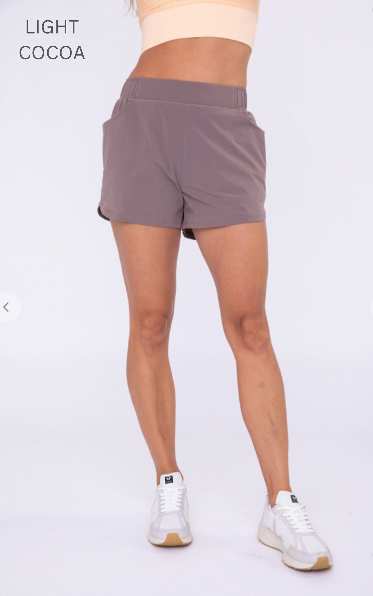 Athleisure Shorts with Curved Hemline By Mono B - Final Sale