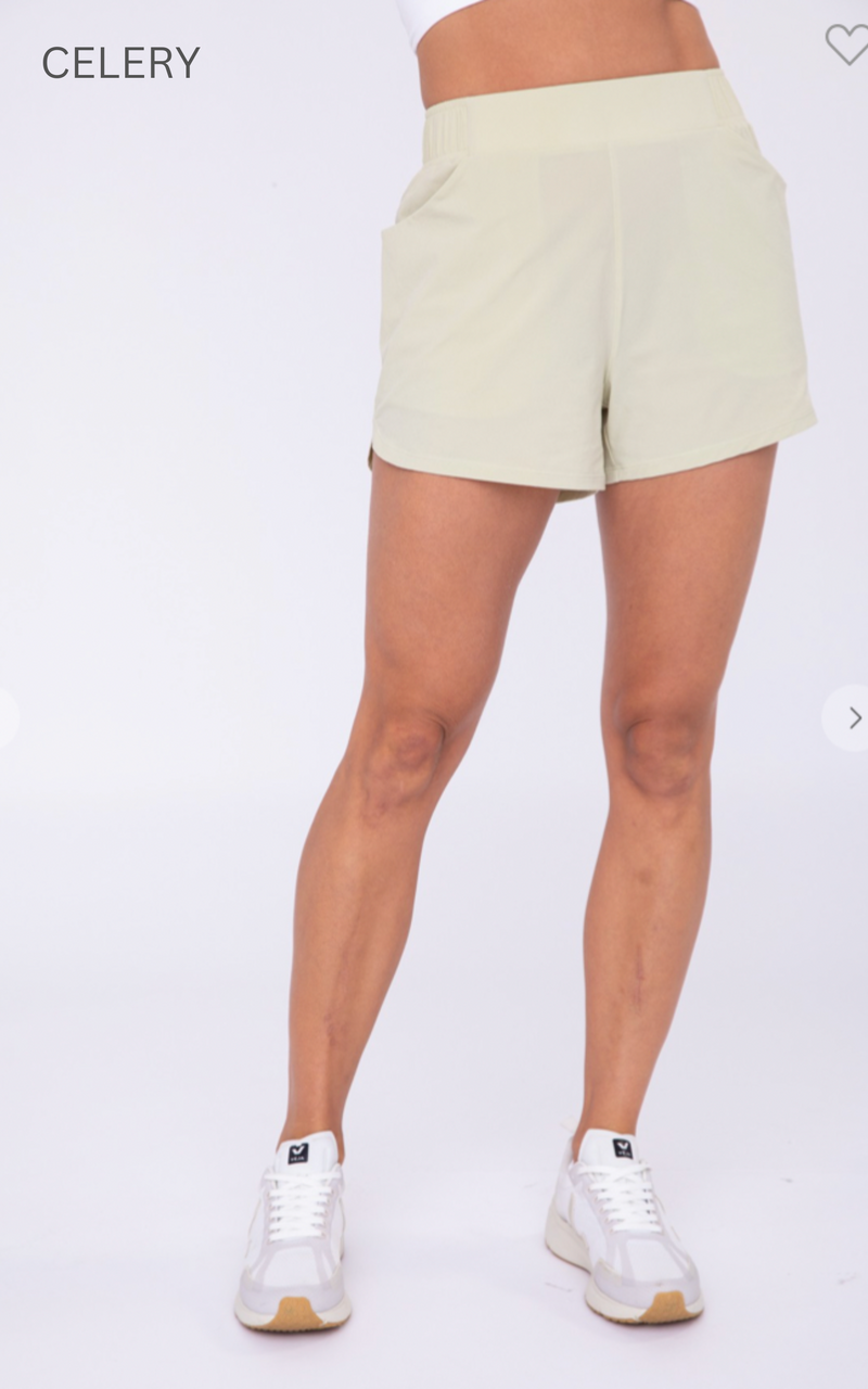 Athleisure Shorts with Curved Hemline By Mono B - Final Sale