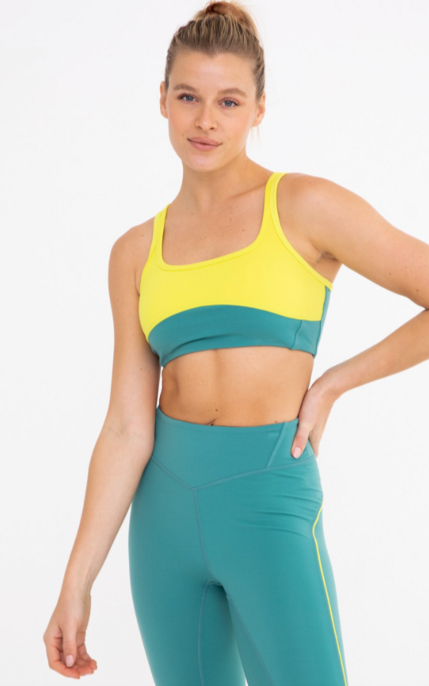 Open Back Color Block Sports Bra  BY Mono B