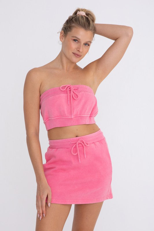 Brushed Matching Tube Top and Skirt Set - Final Sale*