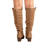 Montana Taupe Rouched Knee High Boot - Qupid - Final Sale