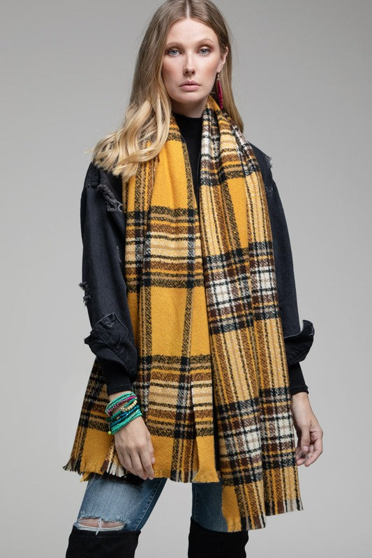 Mustard Plaid Scarf