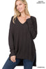 The Natalie Everyday V-Neck Sweater LA LIVE | Zenana Preorder (1-1-1-1)