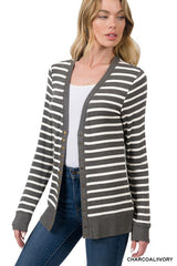 Sara's Steals and Deals: Striped Snap Front Cardigan - Part 2 - Final Sale