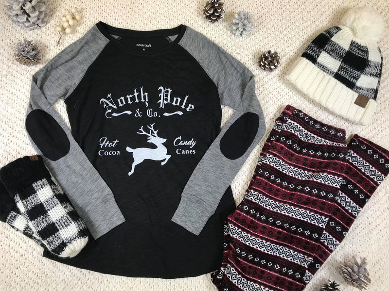 North Pole and Co.Elbow Patch Graphic Tee | Black - BAD HABIT BOUTIQUE 