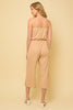 Cropped Spaghetti Strap Jumpsuit - Nude