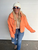POL PREORDER - Neon Orange Sherpa Jacket