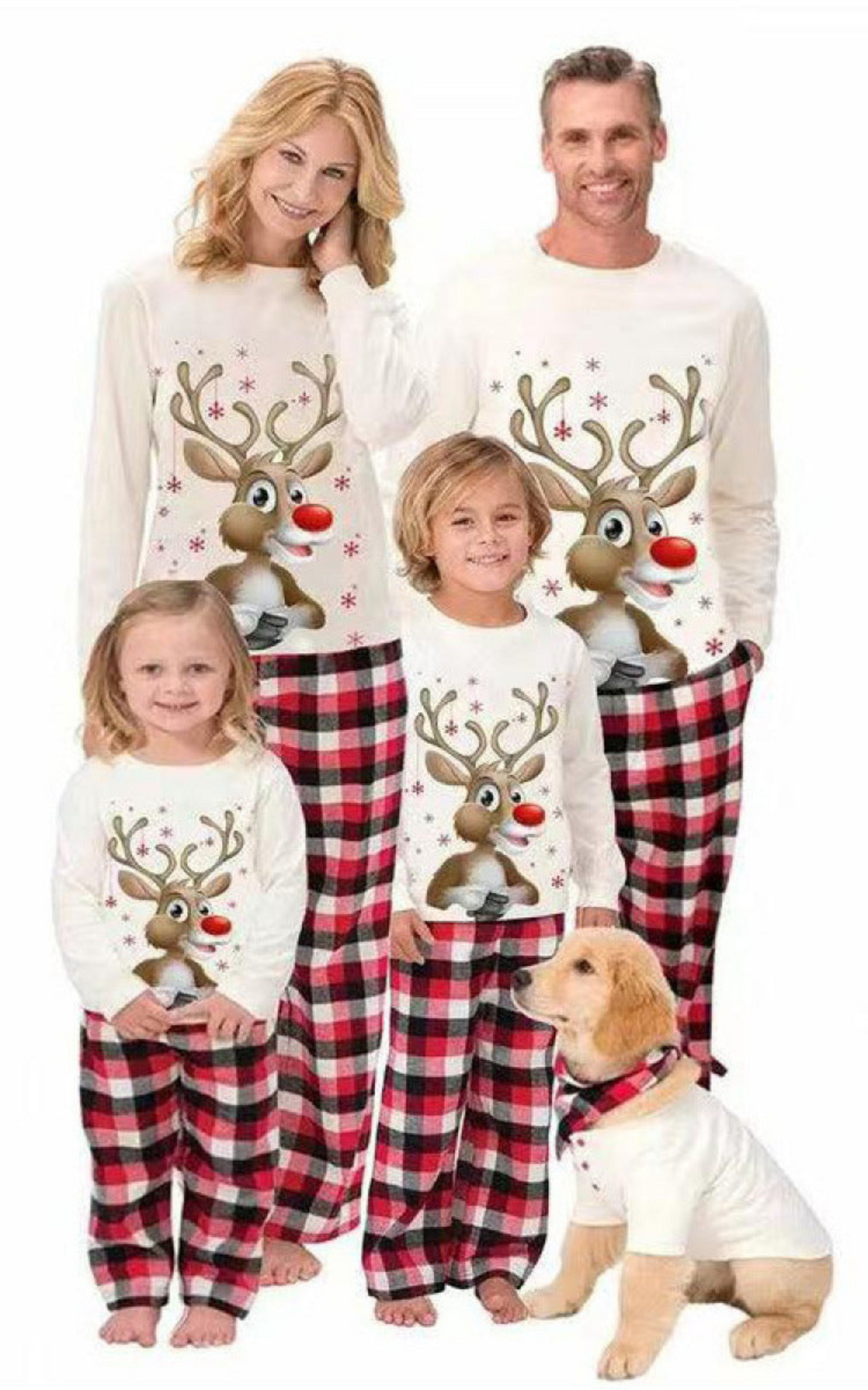 Christmas Elk Plaid Print Family Matching Set