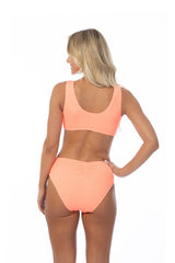 Peach Textured Two-Piece Swimsuit - Beach Joy