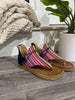 Dakota Pink/Blue Stripe Sparta Sandal -Very G - BAD HABIT BOUTIQUE 