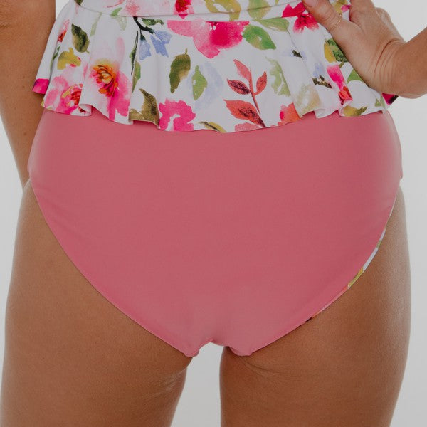 Low Rise Reversible Floral Bikini Bottom - BAD HABIT BOUTIQUE 