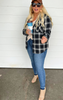 Hooded Black Plaid Top