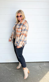 oversized plaid shacket -POL