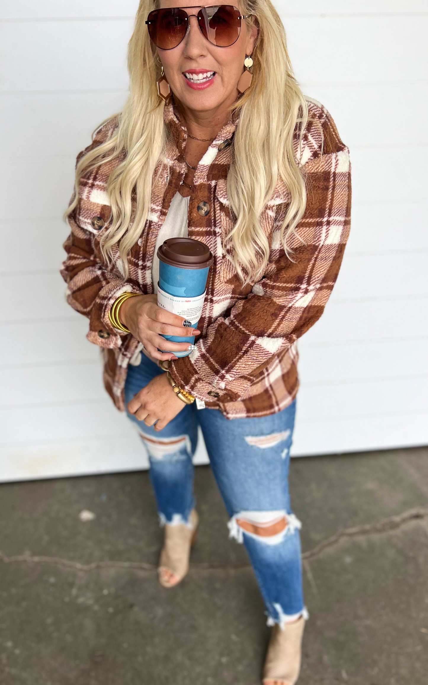 sherpa plaid shacket 