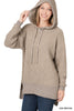 Hooded Hi-Low Pocorn Pullover| ZENANA - LA PREORDER (1-1-2-2)