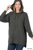 Hooded Hi-Low Pocorn Pullover| ZENANA - LA PREORDER (1-1-2-2)