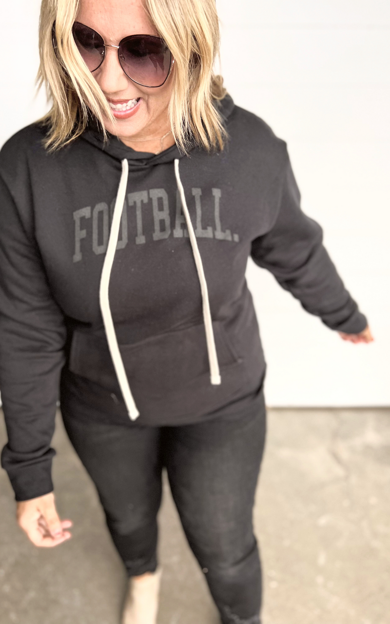 monochrome football hoodie