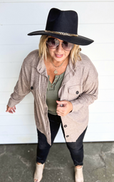 Oversized Heather Lightweight Sweater Shacket - Part 2 - Final Sale