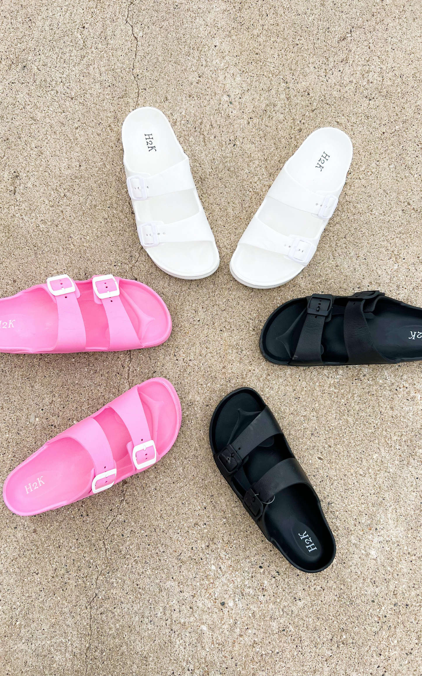 Double Buckle Rubber Sandal - Final Sale