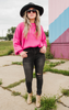 pink knit sweater 