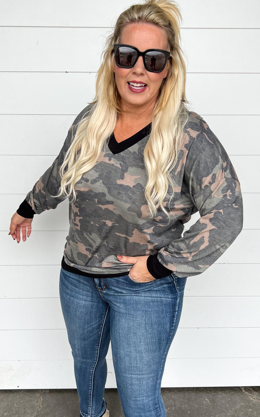 camo long sleeve top 