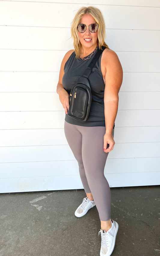 black activewear tank top
