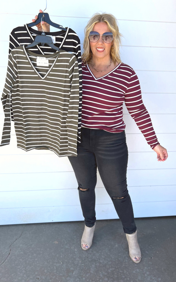 striped long sleeve top 