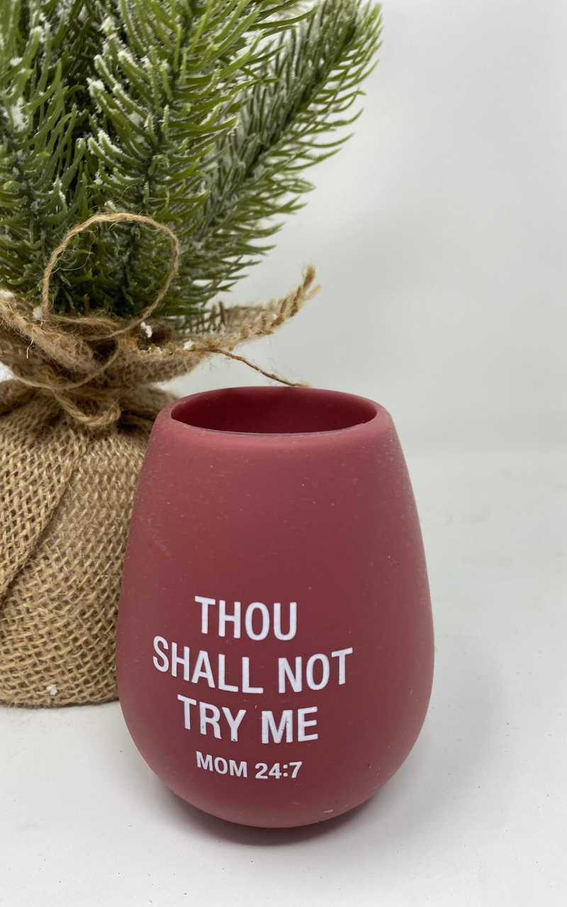 Ceramic Camping Coffee Mug for Mom Thou Shalt Not Try Me (Pink)