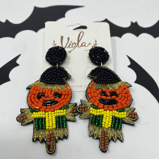 Pumpkin Beaded Earrings - Final Sale