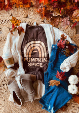  Taste the Pumpkin Spice Rainbow Tee- Heather Brown, CLOTHING, BAD HABIT APPAREL, BAD HABIT BOUTIQUE 