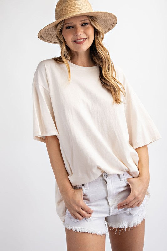 Washed Cotton Short Sleeve Top - Final Sale*