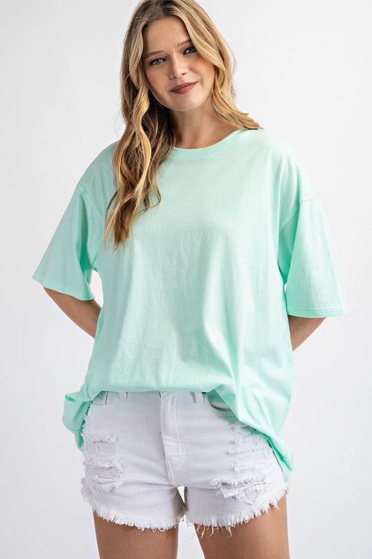 Washed Cotton Short Sleeve Top - Final Sale*