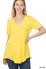 YELLOW Luxe Rayon V-Neck Top