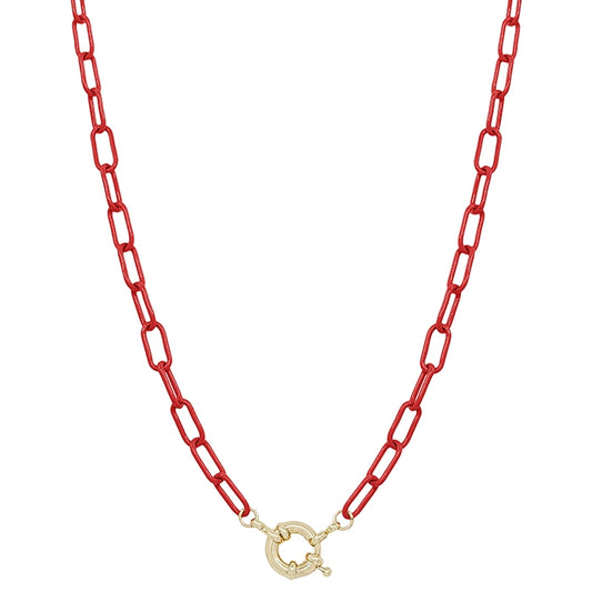 Red Link Chain Necklace