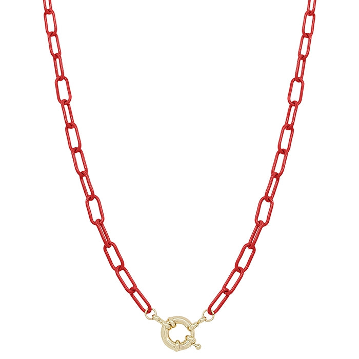 Red Link Chain Necklace