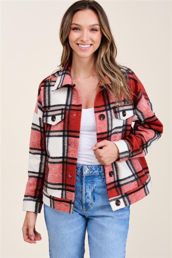 Red Plaid Vibes Shacket | FINAL SALE