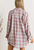 Red Bean Navy Plaid Flannel Top | FINAL SALE