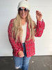 Red Tweed Blazer Jacket - POL Final Sale