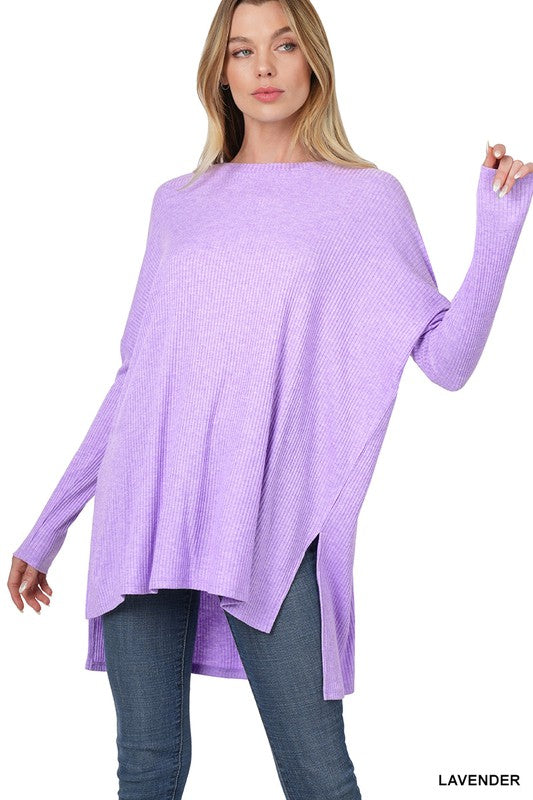 Heather Ribbed Dolman Top - LA LIVE Zenana (1-1-2-2)